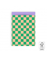 P43.177.017 Cadeauzakjes - Big Check Peach/Green - Lilac - 17 x 25 cm