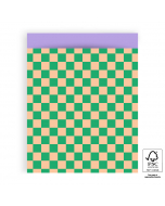 P43.177.027 Cadeauzakjes - Big Check Peach/Green - Lilac - 27 x 34 cm