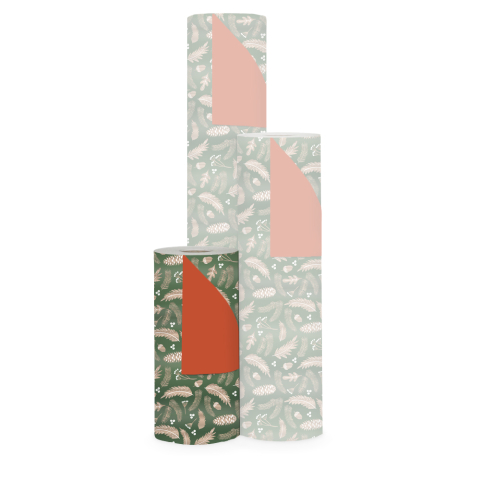 P15.288.030 Inpakpapier - Forest Glossy Green - Cognac