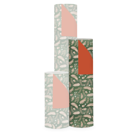 P15.288.050 Inpakpapier - Forest Glossy Green - Cognac