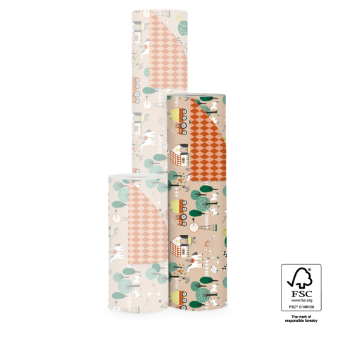 P15.289.050 Inpakpapier - Farm Beige - Harlequin Cognac