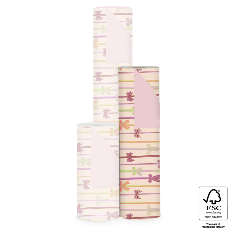 P15.334.050 Inpakpapier - Bow Parade Peach - Pink