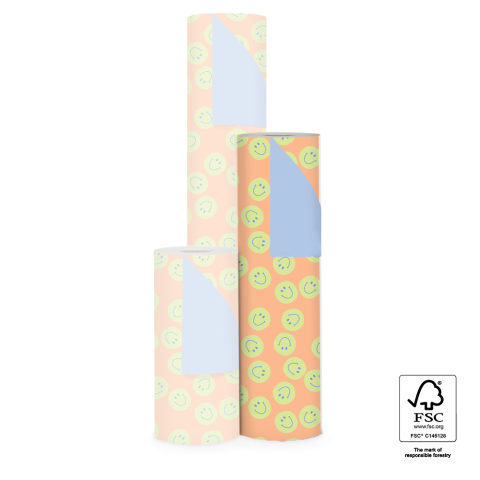 P15.336.050 Inpakpapier - Smile Orange - Blue