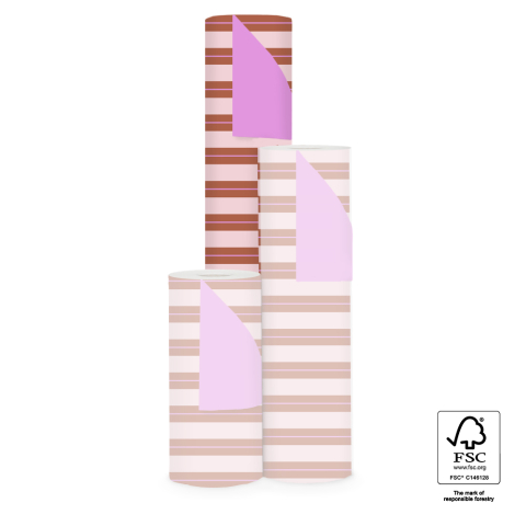 P15.345.070 Inpakpapier - Stripe Chalk Chocolate - Pink