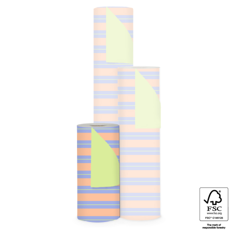 P15.346.030 Inpakpapier - Stripe Chalk Blue - Lime