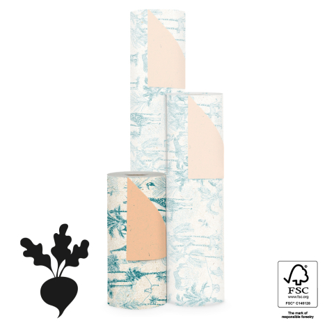 P15.350.030 Inpakpapier - Vintage Jungle Green - Peach