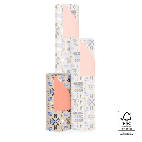 P15.353.030 Inpakpapier - Holland Beige - Salmon
