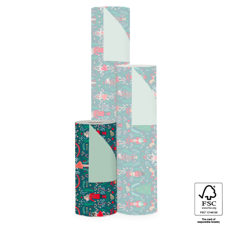 P35.298.030 X-mas Inpakpapier - Nutcracker - Pistache