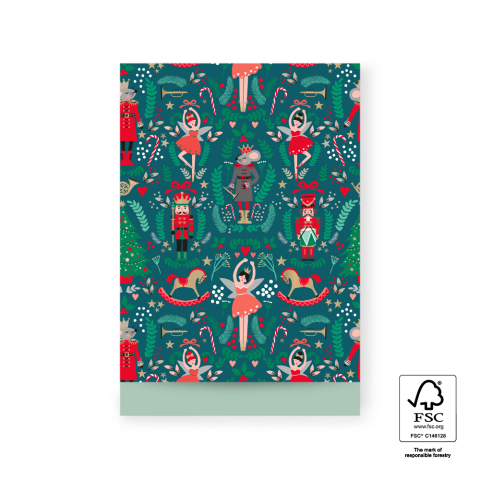 P38.298.017 X-mas Cadeauzakjes - Nutcracker - Pistache - 17 x 25 cm