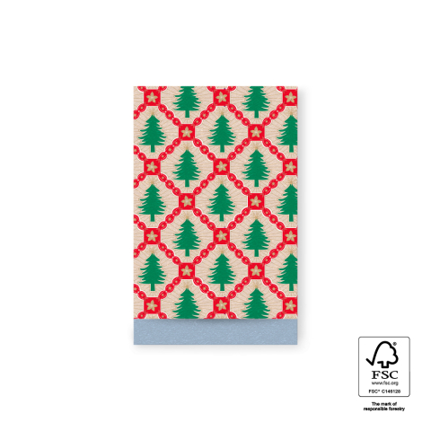 P38.299.012 X-mas Cadeauzakjes - Tree Check Red - Blue - 12 x 19 cm