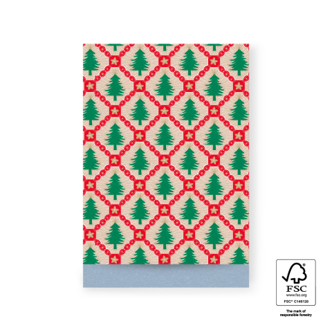 P38.299.017 X-mas Cadeauzakjes - Tree Check Red - Blue - 17 x 25 cm