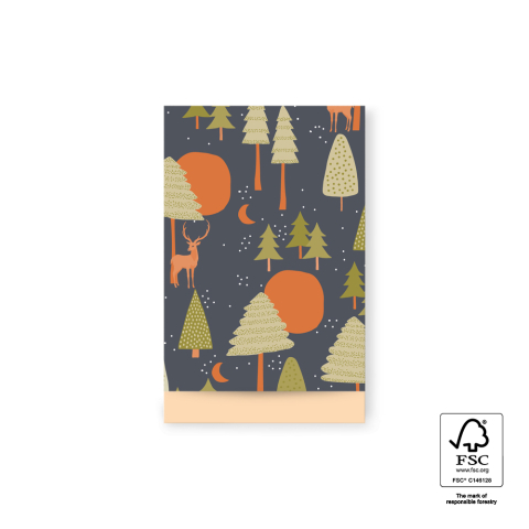 P38.319.012 X-mas Cadeauzakjes - Holy Night - Peach - 12 x 19 cm