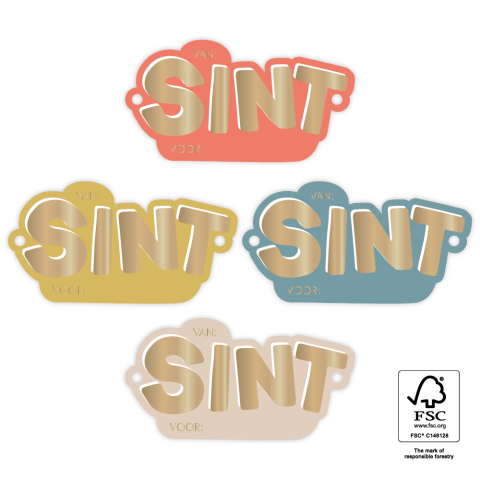 P39.008.100 Sint Cadeaulabel Multi - Sint Goud