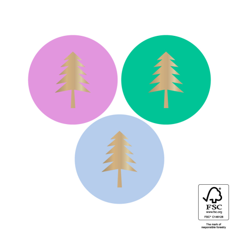 P39.153.250 X-mas Stickers Multi - Modern Tree Gold - Bright