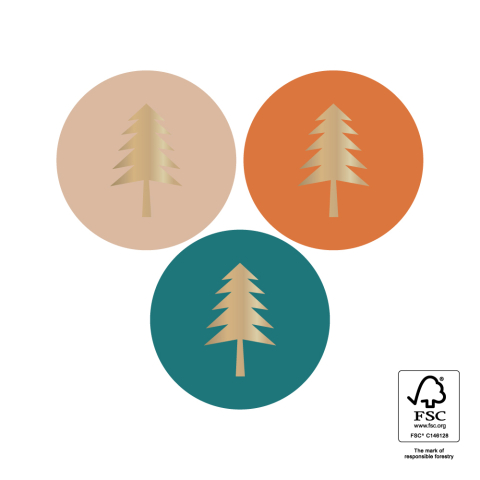 P39.154.250 X-mas Stickers Multi - Modern Tree Gold - Faded