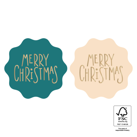 P39.158.250 X-mas Stickers Duo - Text Merry Christmas Gold Jade