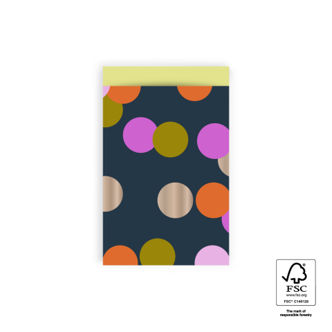 P43.280.012 Cadeauzakjes - Big Confetti - Yellow - 12 x 19 cm