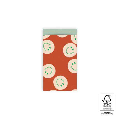 P43.287.007 Cadeauzakjes - Smile Peach - Pistache - 7 x 13 cm