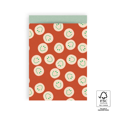 P43.287.017 Cadeauzakjes - Smile Peach - Pistache - 17 x 25 cm