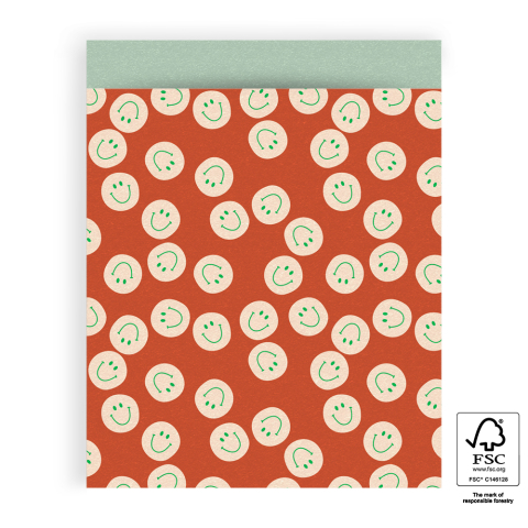 P43.287.027 Cadeauzakjes - Smile Peach - Pistache - 27 x 34 cm