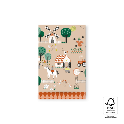 P43.289.012 Cadeauzakjes - Farm Beige - Harlequin Cognac - 12 x 19 cm