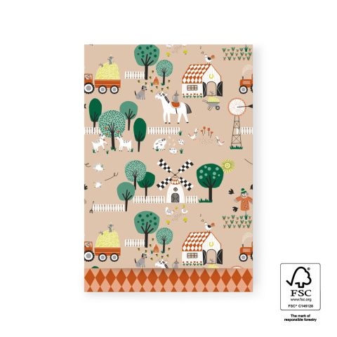 P43.289.017 Cadeauzakjes - Farm Beige - Harlequin Cognac - 17 x 25 cm