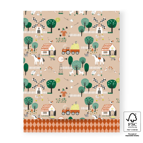 P43.289.027 Cadeauzakjes - Farm Beige - Harlequin Cognac - 27 x 34 cm