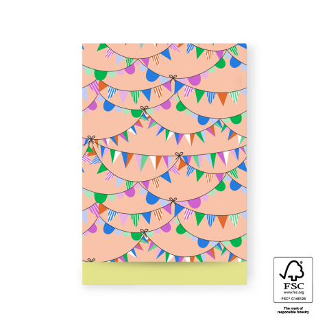 P43.303.017 Cadeauzakjes - Party Guirlande Bright - Yellow - 17 x 25 cm