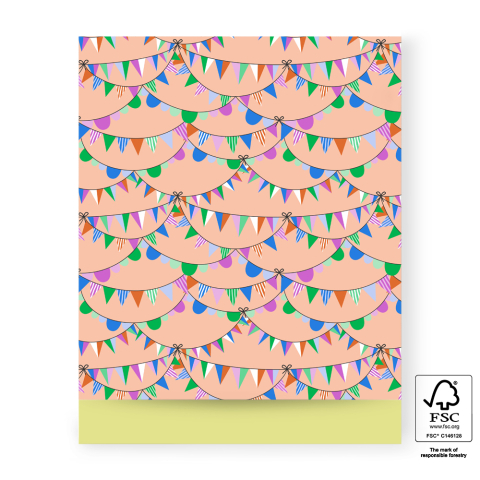 P43.303.027 Cadeauzakjes - Party Guirlande Bright - Yellow - 27 x 34 cm