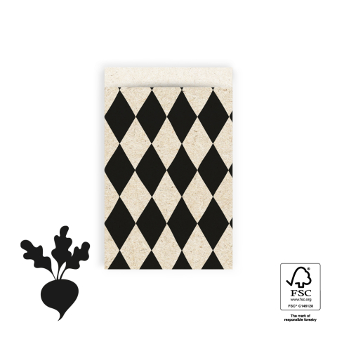 P43.308.012 Cadeauzakjes - Harlequin Black - 12 x 19 cm