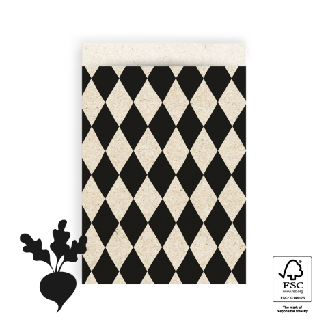 P43.308.017 Cadeauzakjes - Harlequin Black - 17 x 25 cm
