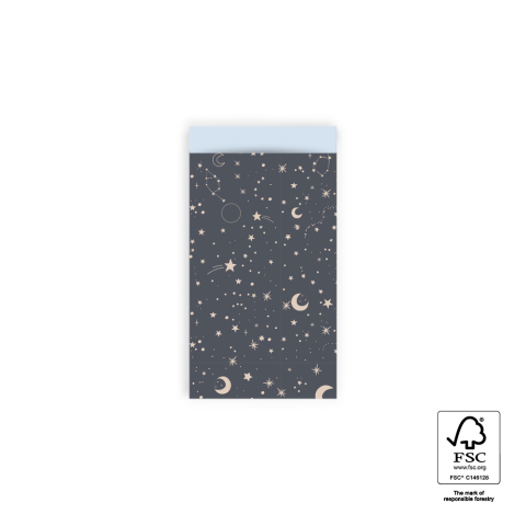 P43.309.007 Cadeauzakjes - Galaxy Night Blue - Light Blue - 7 x 13 cm