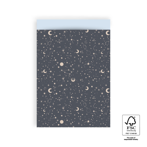 P43.309.017 Cadeauzakjes - Galaxy Night Blue - Light Blue - 17 x 25 cm