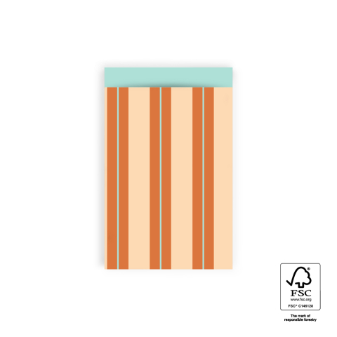 P43.312.012 Cadeauzakjes - Stripe Chalk Peach - Pistache - 12 x 19 cm