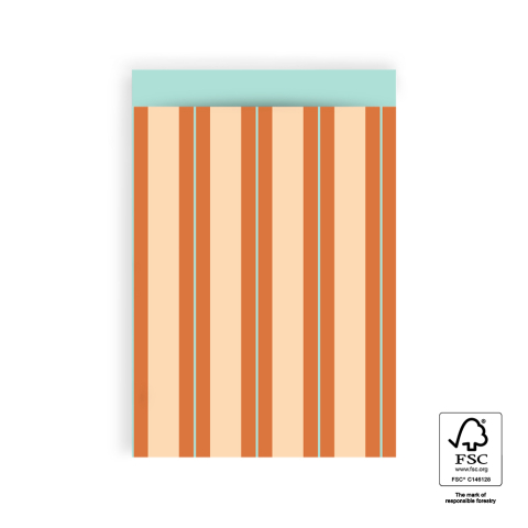 P43.312.017 Cadeauzakjes - Stripe Chalk Peach - Pistache - 17 x 25 cm