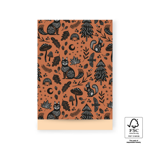 P43.315.017 Cadeauzakjes - Nature Animals Cognac - Peach - 17 x 25 cm