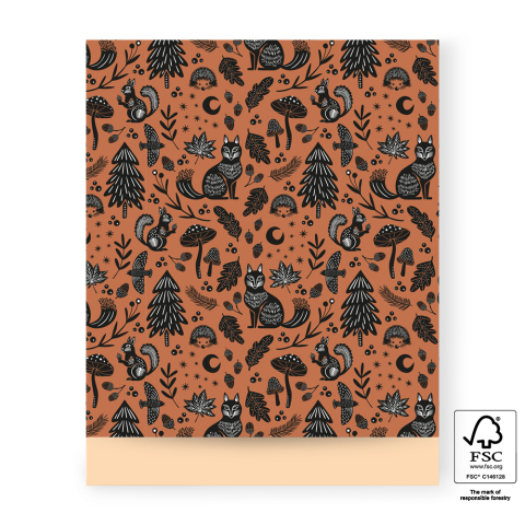P43.315.027 Cadeauzakjes - Nature Animals Cognac - Peach - 27 x 34 cm