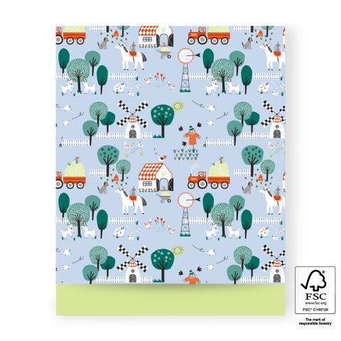 P43.326.027 Cadeauzakjes - Farm Blue - Lime - 27 x 34 cm