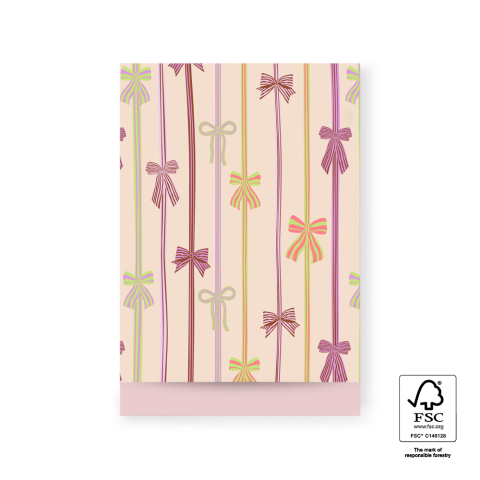 P43.334.017 Cadeauzakjes - Bow Parade Peach - Pink - 17 x 25 cm