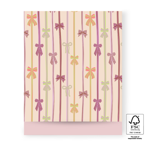 P43.334.027 Cadeauzakjes - Bow Parade Peach - Pink - 27 x 34 cm