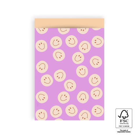 P43.335.017 Cadeauzakjes - Smile Pink - Peach - 17 x 25 cm