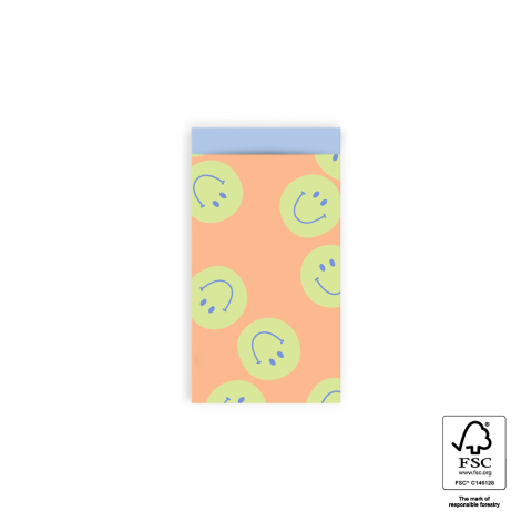 P43.336.007 Cadeauzakjes - Smile Orange - Blue - 7 x 13 cm