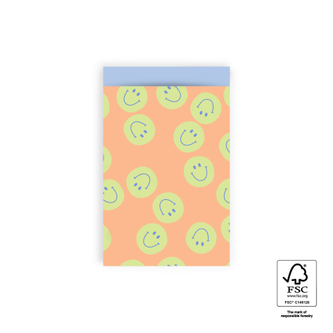 P43.336.012 Cadeauzakjes - Smile Orange - Blue - 12 x 19 cm
