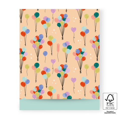 P43.341.027 Cadeauzakjes - Balloons Peach - Pistache - 27 x 34 cm