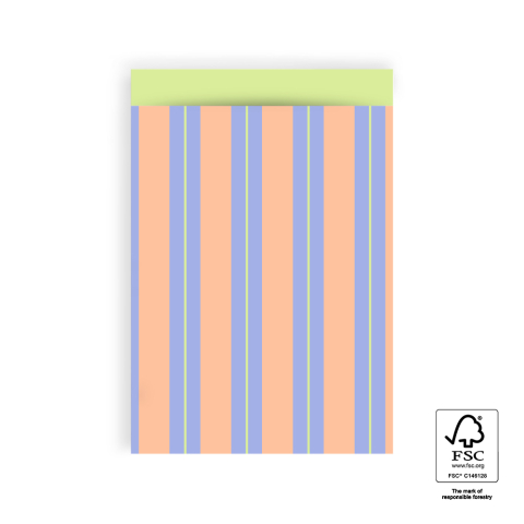 P43.346.017 Cadeauzakjes - Stripe Chalk Blue - Lime - 17 x 25 cm