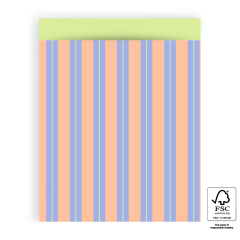 P43.346.027 Cadeauzakjes - Stripe Chalk Blue - Lime - 27 x 34 cm