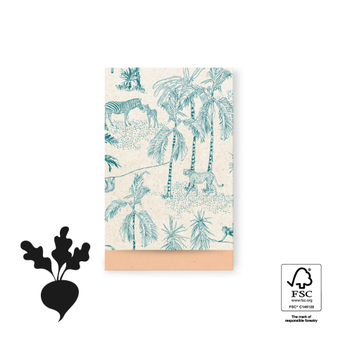 P43.350.012 Cadeauzakjes - Vintage Jungle Green - Peach - 12 x 19 cm