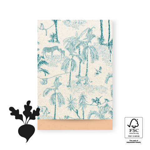 P43.350.017 Cadeauzakjes - Vintage Jungle Green - Peach - 17 x 25 cm