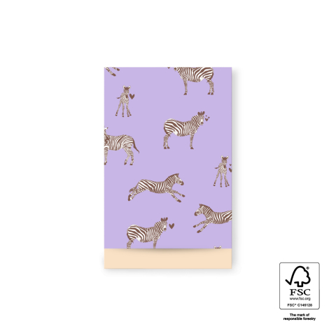 P43.351.012 Cadeauzakjes - Zebra Lilac - Peach - 12 x 19 cm