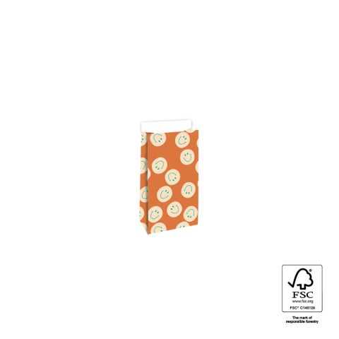 P44.085.007 Blokbodemzakken - Smiley Cognac - 7 x 4 x 13 cm